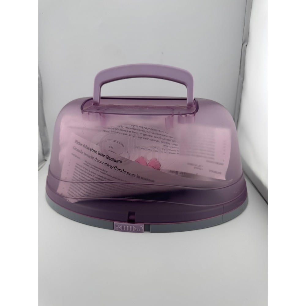 Offray Bow Genius Bow Maker Tool Kit Purple Grey with Carrying Case Instructions